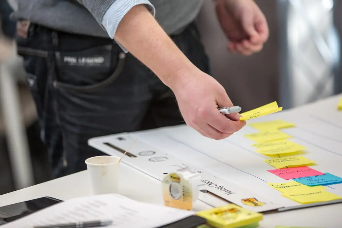 Ötletek elhelyezése egy tervezőtáblán
